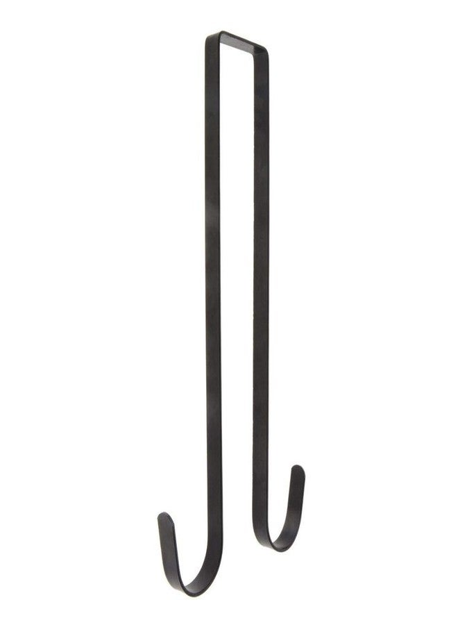 Norgail 12 Inch Double Sided Wreath Hanger - Over The Door Metal Hook for Christmas - Holds 2 Wreaths - Premium Sturdy Black Metal - Image 1